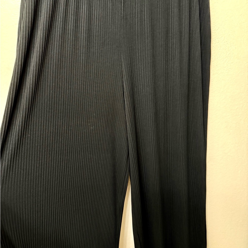 Alfani Black extra Wide Leg pleated Pull On Style Pants sz XL